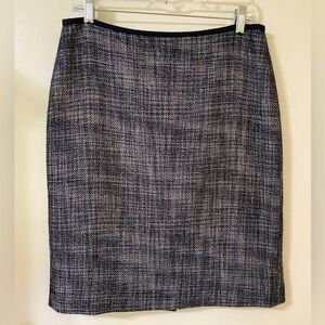 Talbots 10 Navy Tweed Lined Pencil Skirt